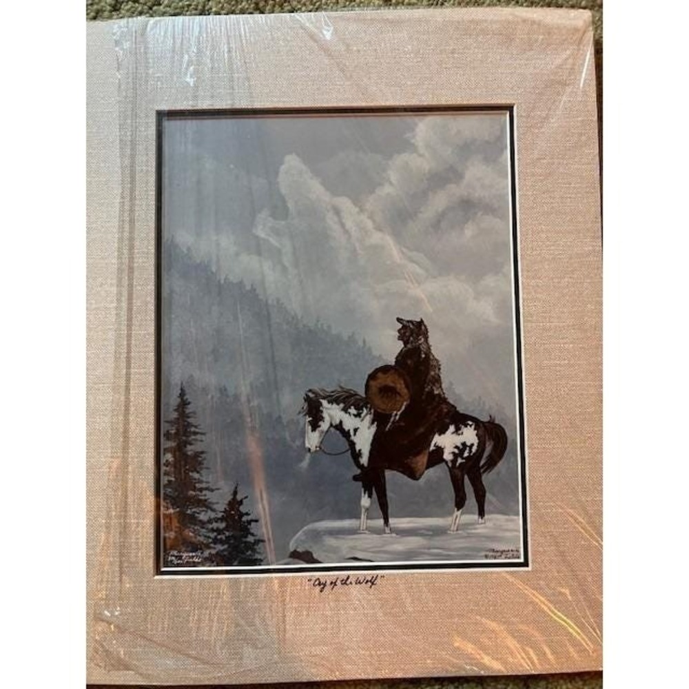 Signed Marguerite‎ Fields "Cry of the Wolf" Numbered 375/500, 1987 Art